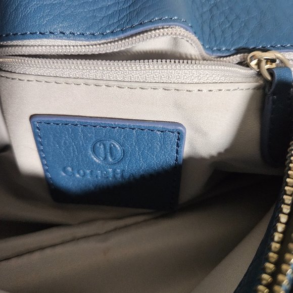 Cool Haan - pebbled leather shoulder bag turquoise/blue - Picture 6 of 6